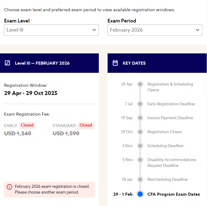 26年CFA三级考试时间汇总!通知!