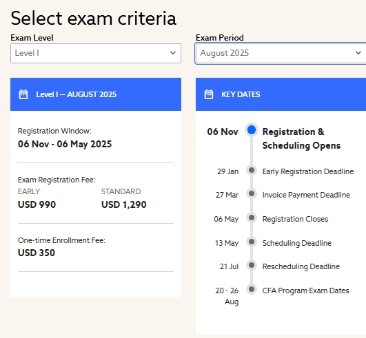 25年8月cfa考试统一网上报名系统即将开通