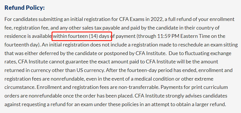 什么情况下CFA考试可以申请退款？需要注意什么？