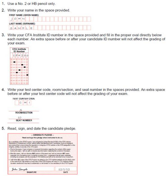 怎么填写CFA答题卡,CFA考试答题,填写CFA答题卡