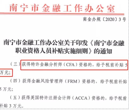 2021年获得CFA证书,CFA证书的持证人