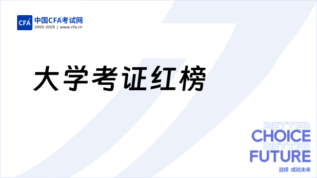 张教授推荐的大学考证红榜,金融专业选CFA
